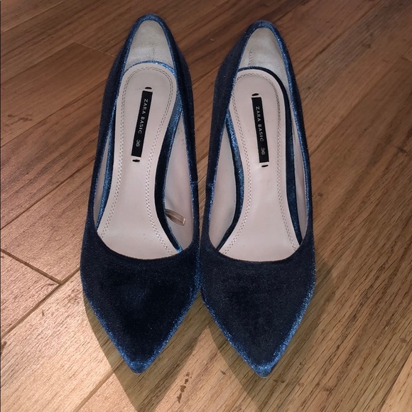 Zara blue suede heels 36 - Picture 2 of 4